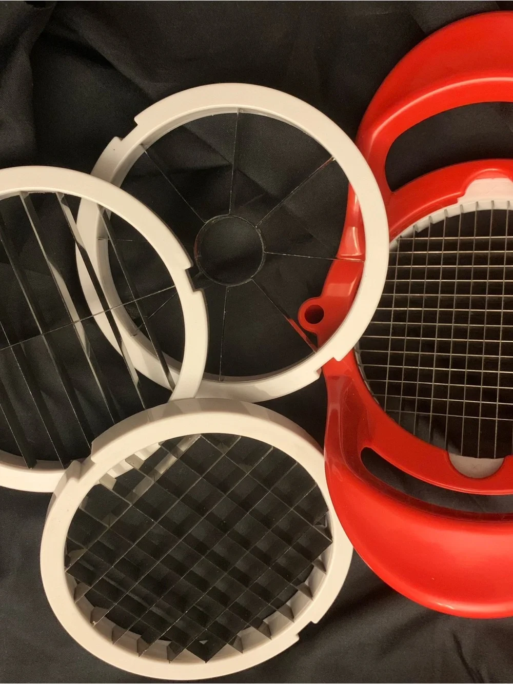 Interchangeable Four-In-One Food Cutting Grid Set - Red & White